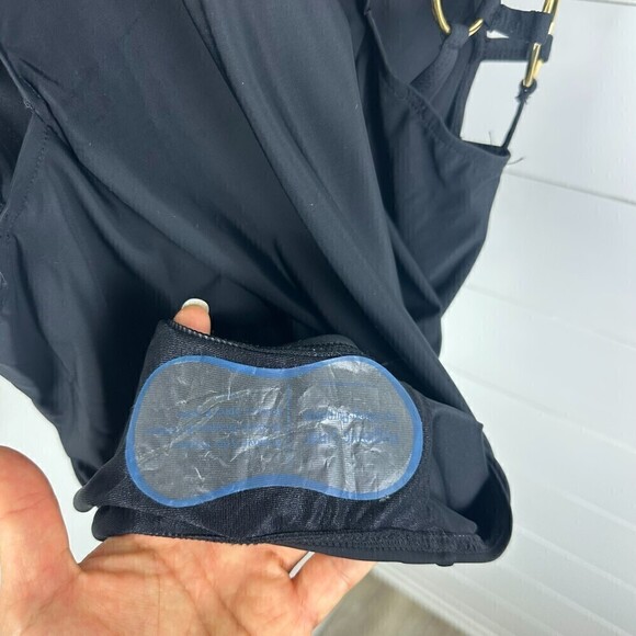 Eloquii One Piece Swimsuit Size 16 W Black NWT Cutout Gold Hardware Underwire - Picture 9 of 11